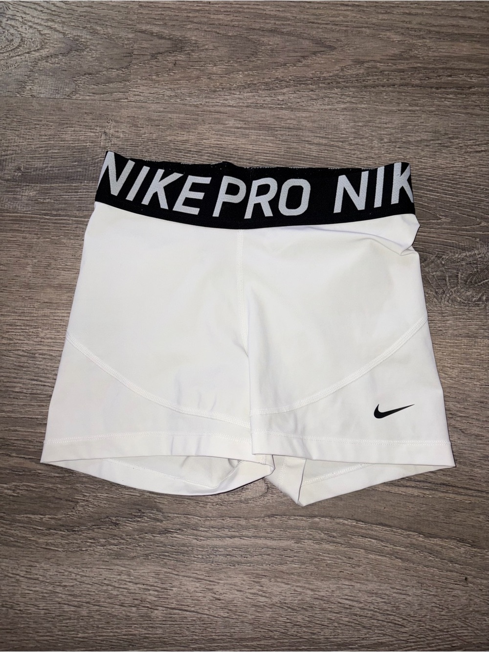 Nike Pro Dri-FIT Womens Compression Shorts White/Black Pull On M